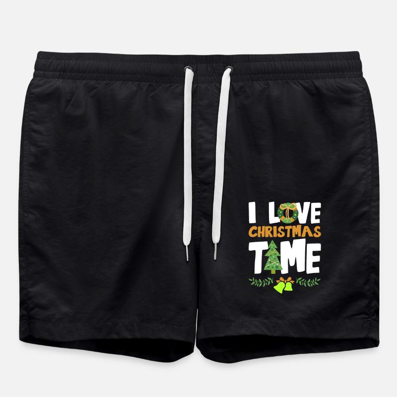 I Love Christmas Time - Swim Trunks - black