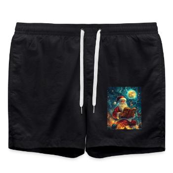 Weihnachtsmann Frauen Männer Kinder Weihnachten - Badeshorts - Schwarz - Vorne - AI Model Male 185 light (185cm)