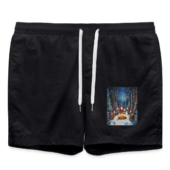 Père Noël Femmes Hommes Enfants Noël - Short de bain - noir - Devant - AI Model Male 185 light (185cm)