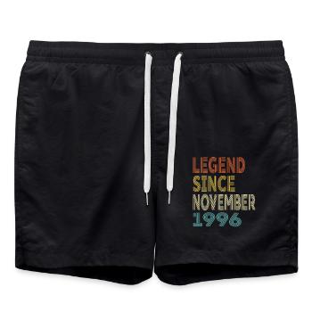 Vintage Légende Depuis Novembre 1996, 28ème anniversaire - Short de bain - noir - Devant - AI Model Male 185 light (185cm)