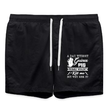 A Day Without Guinea Pig - Swim Trunks - black - Front - AI Model Male 185 light (185cm)