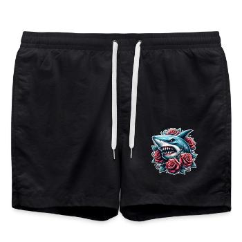 Roses de requin - Short de bain - noir - Devant - AI Model Male 185 light (185cm)