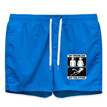 Chasse sous-marine Mon problème Ma solution Pictogramme Maman - Short de bain - cobalt blue - Devant