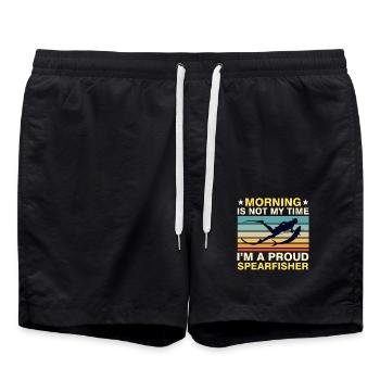 Spearfishing Morning Is Not My Time Fisherman - Badeshorts - Schwarz - Vorne - AI Model Male 185 light (185cm)