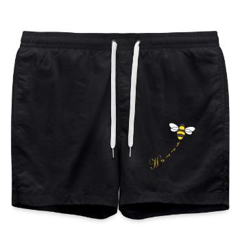 Biene Bee - Badeshorts - Schwarz - Vorne - AI Model Male 185 light (185cm)