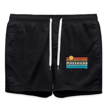 Mavericks Beach Californie Retro Surf Trip Surfeur - Short de bain - noir - Devant - AI Model Male 185 light (185cm)