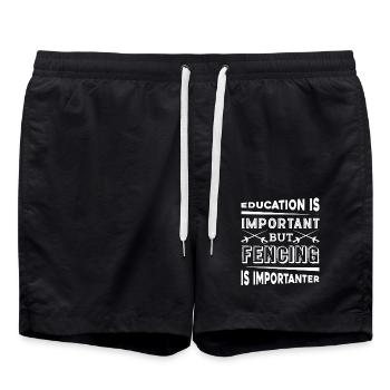 Fencing Is Importanter - Swim Trunks - black - Front - AI Model Male 185 light (185cm)
