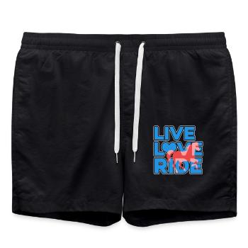 Live Love Ride Horse - Swim Trunks - black - Front - AI Model Male 185 light (185cm)