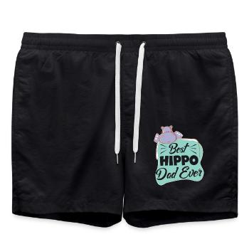 Best Hippo Dad Ever - Swim Trunks - black - Front - AI Model Male 185 light (185cm)