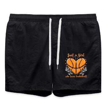 Sports Just Girl Who Loves Basketball - Swim Trunks - black - Front - AI Model Male 185 light (185cm)