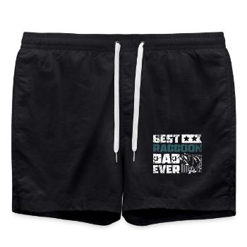 Best raccoon dad ever - Swim Trunks - black - Front - AI Model Male 185 light (185cm)