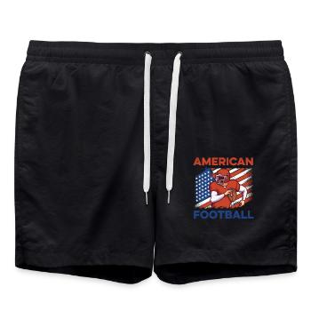 Footballer Tackle American Football - Swim Trunks - black - Front - AI Model Male 185 light (185cm)