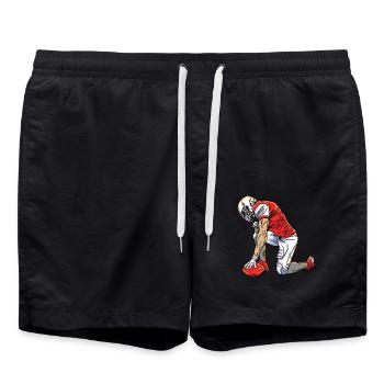 Rugby Footballeur Football à genoux - Short de bain - noir - Devant - AI Model Male 185 light (185cm)