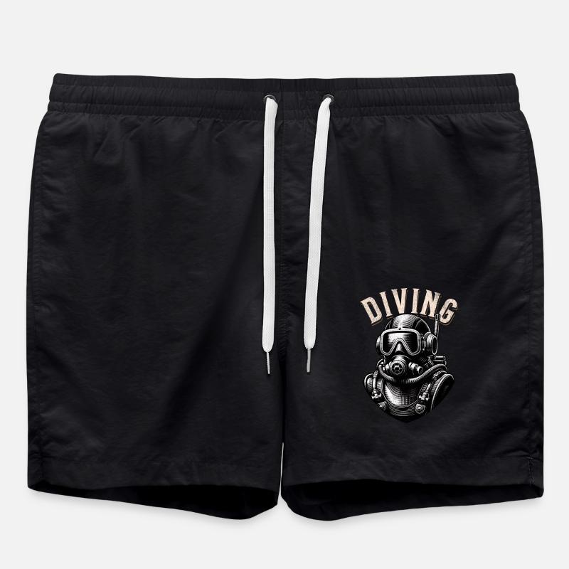 Diving Divers - Swim Trunks - black