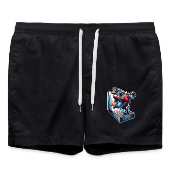 Parkour - Badeshorts - Schwarz - Vorne - AI Model Male 185 light (185cm)