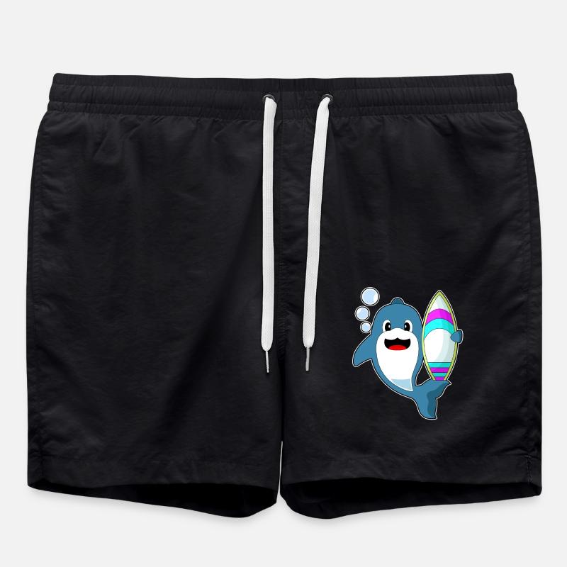 Dolphin Surfer Surfboard - Swim Trunks - black