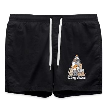 Fröhliche Katzen - Badeshorts - Schwarz - Vorne - AI Model Male 185 light (185cm)