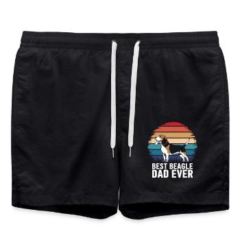Beagle Dad Dog Father Funny Beagle Gift - Swim Trunks - black - Front - AI Model Male 185 light (185cm)