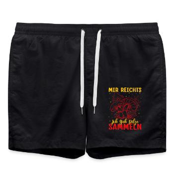Mushroom hunt I've had enough I'm going mushroom picker - Swim Trunks - black - Front - AI Model Male 185 light (185cm)