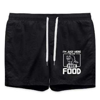 I'm just here for the free food raccoon - Swim Trunks - black - Front - AI Model Male 185 light (185cm)