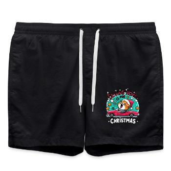 Christmas Cat Home Family Stars Cute - Swim Trunks - black - Front - AI Model Male 185 light (185cm)
