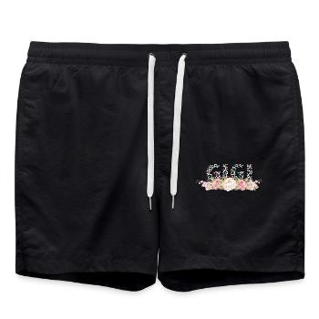 Leopardenmuster Gigi Floral Design Leopard Print - Badeshorts - Schwarz - Vorne - AI Model Male 185 light (185cm)