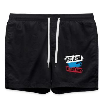 Vivre léger, voler haut - Le dicton du parapente - Short de bain - noir - Devant - AI Model Male 185 light (185cm)