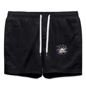 Glücksblume Happiness Flower - Badeshorts - Schwarz - Vorne - AI Model Male 185 light (185cm)