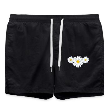 Schöne Gänseblümchenblüte Beautiful Daisy Flower - Badeshorts - Schwarz - Vorne - AI Model Male 185 light (185cm)