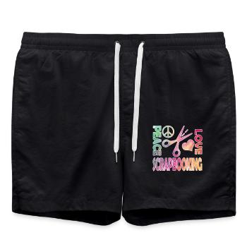 Peace Love Scrapbooking - Swim Trunks - black - Front - AI Model Male 185 light (185cm)