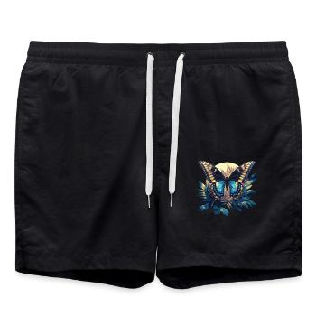 Butterfly Butterflies Butterfly - Swim Trunks - black - Front - AI Model Male 185 light (185cm)