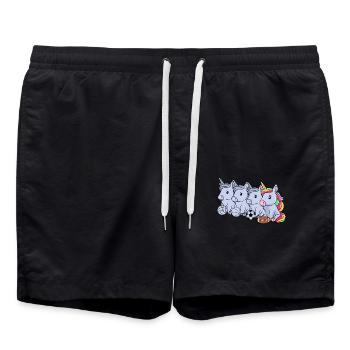 Sport Rugby Fußballer Einhorn Fußball - Badeshorts - Schwarz - Vorne - AI Model Male 185 light (185cm)