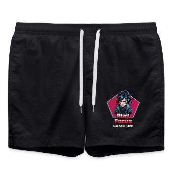 Gambler Woman Games Focused Gaming Girl - Swim Trunks - black - Front - AI Model Male 185 light (185cm)
