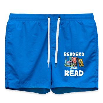 Readers Will Read Books Bookworm Passion - Swim Trunks - cobalt blue - Front