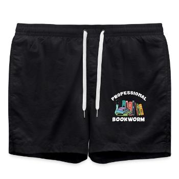 Professional Bookworm - Book Lover - Swim Trunks - black - Front - AI Model Male 185 light (185cm)