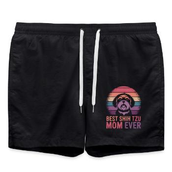 Shih Tzu Saying Mom Funny Shih Tzu Gift - Swim Trunks - black - Front - AI Model Male 185 light (185cm)