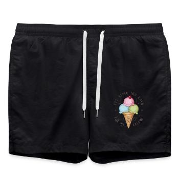 It's Never Too Cold For Cream für einen Eis - Badeshorts - Schwarz - Vorne - AI Model Male 185 light (185cm)