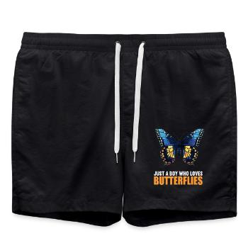 Butterfly Butterflies Butterfly - Swim Trunks - black - Front - AI Model Male 185 light (185cm)
