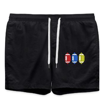 Rugby Footballer Pixel Art Football - Swim Trunks - black - Front - AI Model Male 185 light (185cm)