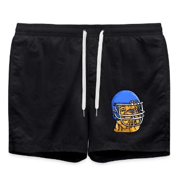 Sport Rugby Fußballer Hund Fußball - Badeshorts - Schwarz - Vorne - AI Model Male 185 light (185cm)