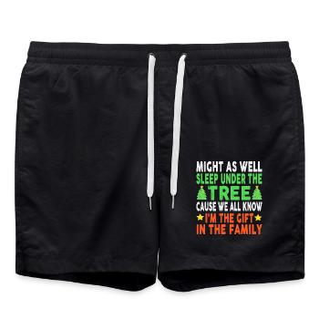 Drôle Noël Enfants Noël Pyjamas Filles Garçons - Short de bain - noir - Devant - AI Model Male 185 light (185cm)