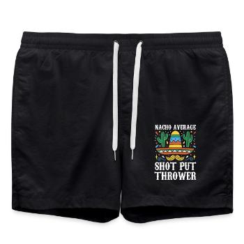 Nacho Average Shot Put Thrower With Sombrero And - Swim Trunks - black - Front - AI Model Male 185 light (185cm)