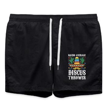 Nacho Average Discus Thrower Sombrero Kaktus Humor - Badeshorts - Schwarz - Vorne - AI Model Male 185 light (185cm)