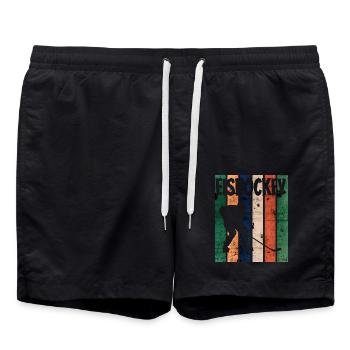 Eishockey Spieler Geschenk Sport Team Hockey - Badeshorts - Schwarz - Vorne - AI Model Male 185 light (185cm)