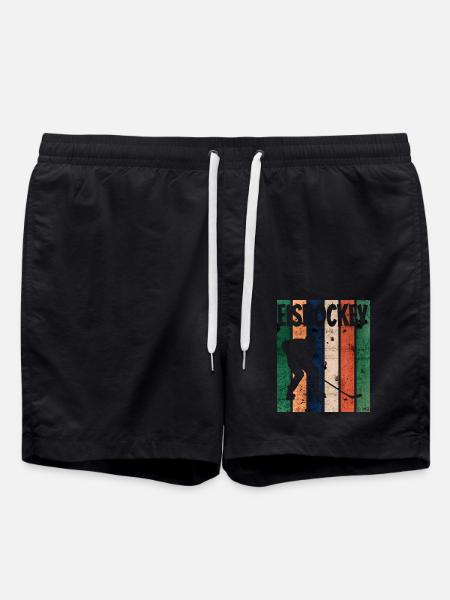 Eishockey Spieler Geschenk Sport Team Hockey - Badeshorts - Schwarz