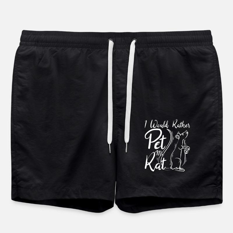 Je préfère caresser mon rat - Short de bain - noir