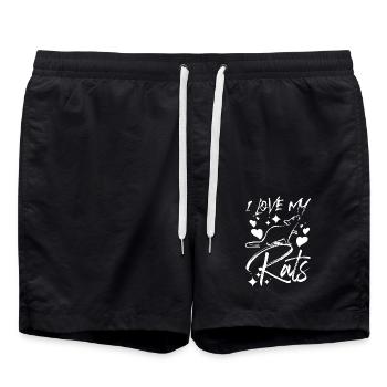 I love my pet rats - Badeshorts - Schwarz - Vorne - AI Model Male 185 light (185cm)