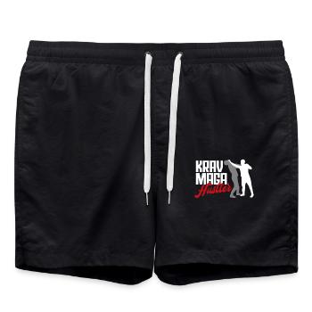 Krav Maga Kampfsportler - Badeshorts - Schwarz - Vorne - AI Model Male 185 light (185cm)