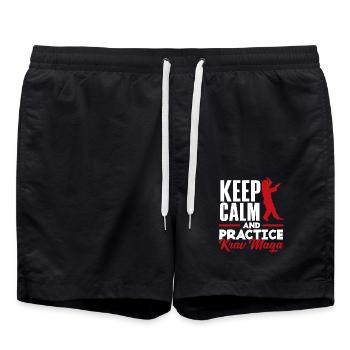 Krav Maga Training Krav Maga - Badeshorts - Schwarz - Vorne - AI Model Male 185 light (185cm)