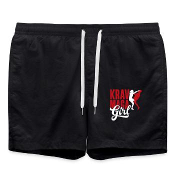 Krav Maga Girl Woman - Swim Trunks - black - Front - AI Model Male 185 light (185cm)